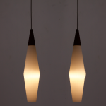 Holmegaard teak frosted glass pendants